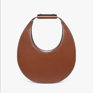 Staud Moon Bag Brown Smooth Leather Saddle